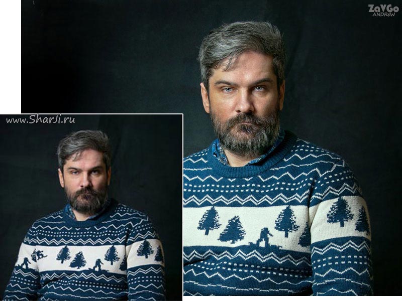 портрет до и после обработки в фотошопе