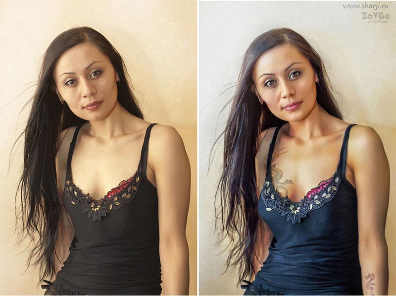 фотосессия портрет до и после