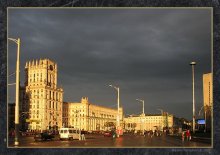 Минский вечер / Минск, центральный железнодорожный вокзал, вечер, закат. Очень понравился свет. Для большей выразительности притемнено небо.