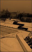 сонный город / вид на площадь Свободы и исторический центр Витебска