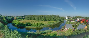 Суздаль. / Река Каменка. Панорама 5 кадров.