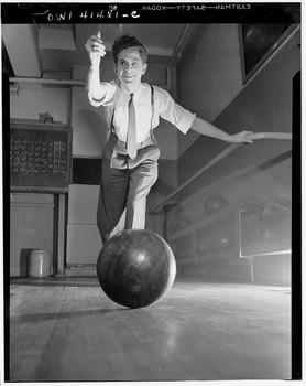 &nbsp; / 1944 black and white bowling alley KODAK gem