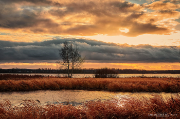 November sky / cloudy sky over the Volga