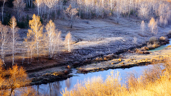 Осени морозное утро / Морозным утром. Вторая половина октября. Река Миасс. Челябинская область. Южный Урал.