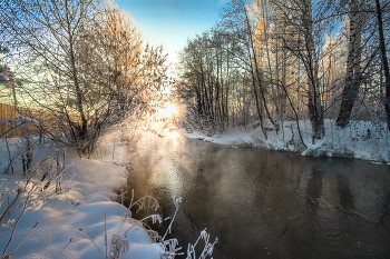 Зимнее утро / Зима на речке