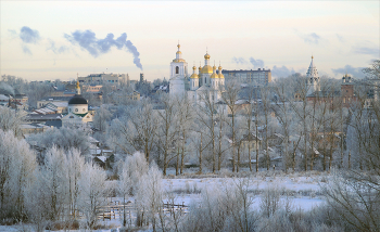 Морозным днём / Вид на центр города с Ивановских бугров. Арзамас.