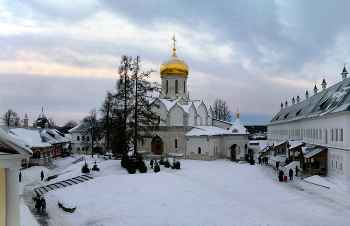 Утро в Саввино-Сторожевском монастыре / январь, утро, Саввино-Сторожевский монастырь, Звенигород