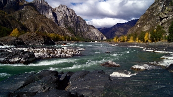 Порог Еландинский на реке Катуни / Порог Еландинский, осень