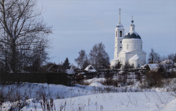 Сельский пейзаж / Вид на Троицкую церковь с улицы Набережной. Село Кирилловка. Арзамас.