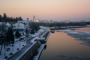 Набережная Гомеля / Гомель, Сож, закат, набережная