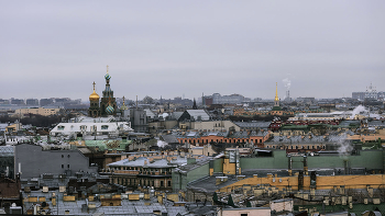 Санкт-Петербург — город Святого Петра.... / Вид с колоннады Исаакиевского собора...
