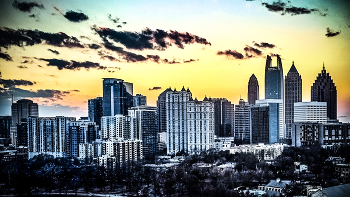 &nbsp; / Sun going down in Atlanta.