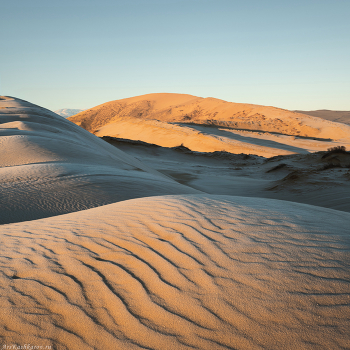 &quot;Замерзшие пески&quot; / Зимой по утрам пески бархана Сарыкум покрываются слоем белой изморози. Дагестан, январь месяц