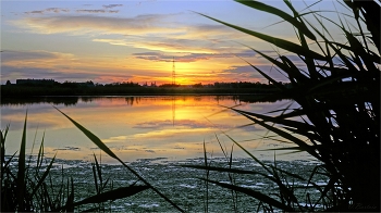 Когда солнце ложится спать / Маленькое озерцо (у 55-ой шахты) в Красноармейском районе Челябинской области.