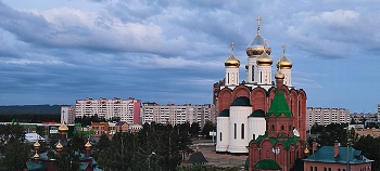 Пасмурное утро. / Вид из окна. Мобильное фото.