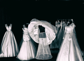 &nbsp; / conceptual image with many bride suits