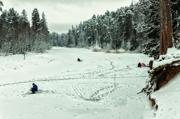 Зимняя рыбалка на Оредеже / Ленобласть, Сиверская. Январь 2019.