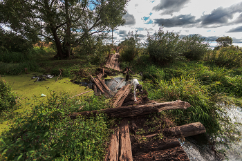 трудная дорога / разрушенный мостик в Филипповском