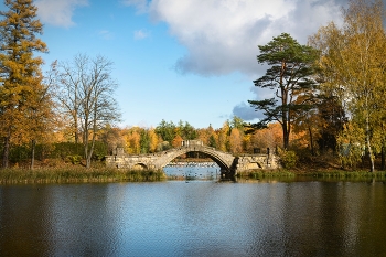 Горбатый мост в Гатчинском парке / Октябрь 2019