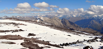 Панорама с Эльбруса на Кавказские горы / Панорама с Эльбруса на Кавказские горы