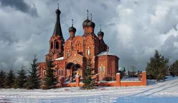 Церковь иконы Божией Матери Тихвинская. / Калужский округ, д. Козлово.