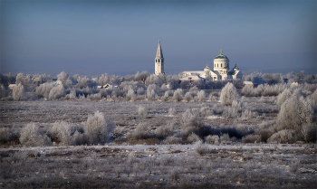 Морозным днём / Вид на луга и Смоленский собор. Выездное. Ноябрь-декабрь.