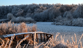 На рассвете. / Осеннее утро на озере Рожок.