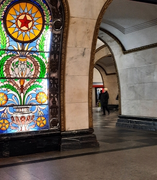 Московское метро. / Станция метро Новослободская.