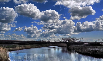 Весна... / Река, берега,небо,облака