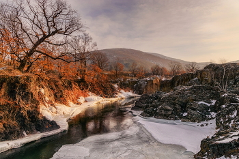 Зимнее утро / Морозное, дымчатое утро у р.Рудной. 28.01.22