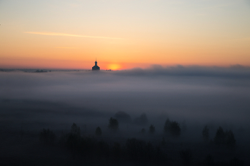 Предрассветная тишина / утро, туман, Фрязино, Гребнево