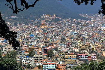 Катманду / Непал, Катманду. Вид от храма Сваямбунахт