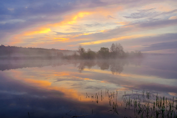 Облака перед рассветом. / На озере Сосновое.