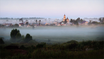 Утро / Летний низовой пойменный (поземный) туман. Окрестности села Заречного.