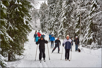 &quot;Хорошо, что есть каникулы...&quot; (слова из песни) / Лыжный стадион в окрестностях Архангельска.