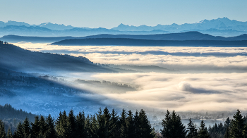 &nbsp; / Nebel über dem Wehra- und Rheintal