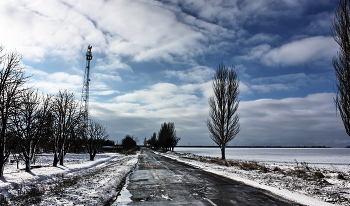 Зимняя дорога.... / Дорога зимой вдоль поля