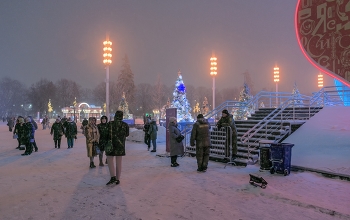 Снегопад на ВДНХ / Москва