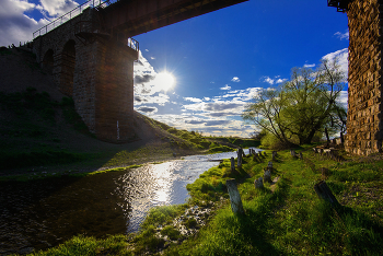 Мост... / ЖД -мост через речку Холмогорка