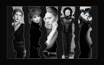 Женский портрет / Блок женских черно-белых портретов