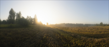 В утреннем свете / Западная Сибирь, Кемерово, Утренняя съёмка, панорама 5 кадров
