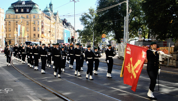 Гвардия соседнего королевства / Стокгольм. Швеция.
Со штандартом лейб-гвардейского полка «Свеа».