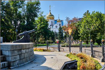 Краснодар в сентябре. / Краснодар Екатерининский сквер.