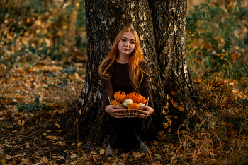 Жанна с тыквами / модель Жанна Смирнова