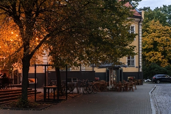 The Street Cafe under Trees / ***