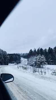 Входим плавно в красивый поворот / Путешествие по зимним дорогам