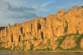 Берега реки Лена / Район Ленских столбов, вечернее время