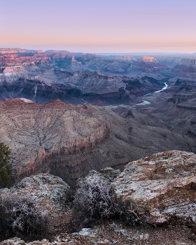 Восход на Grand Canyon / Утренние минуты на Гранд Каньоне, Аризона, США