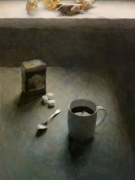 хмурое утро / натюрморт стол