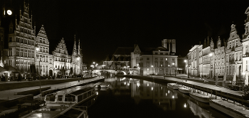 Готическая ночь / Бельгия, Гент,
На мой взгляд, Гент, это город, с эталонной подсветкой исторической части. Не так много городов, где мне удалось побывать, могут похвастаться такой мягкой и без &quot;попсы&quot; подсветкой.
Вид с моста Grasburg на собор и мост San Mishel